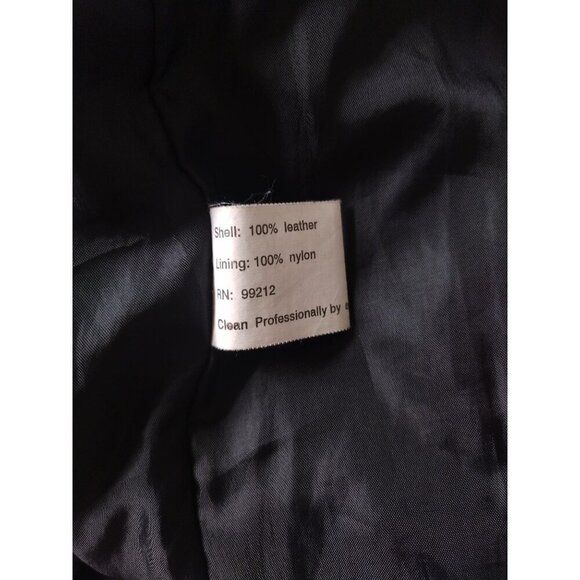 U.S.A Men's Button Front Leather Jacket Black, Size XXL. - Picture 4 of 8